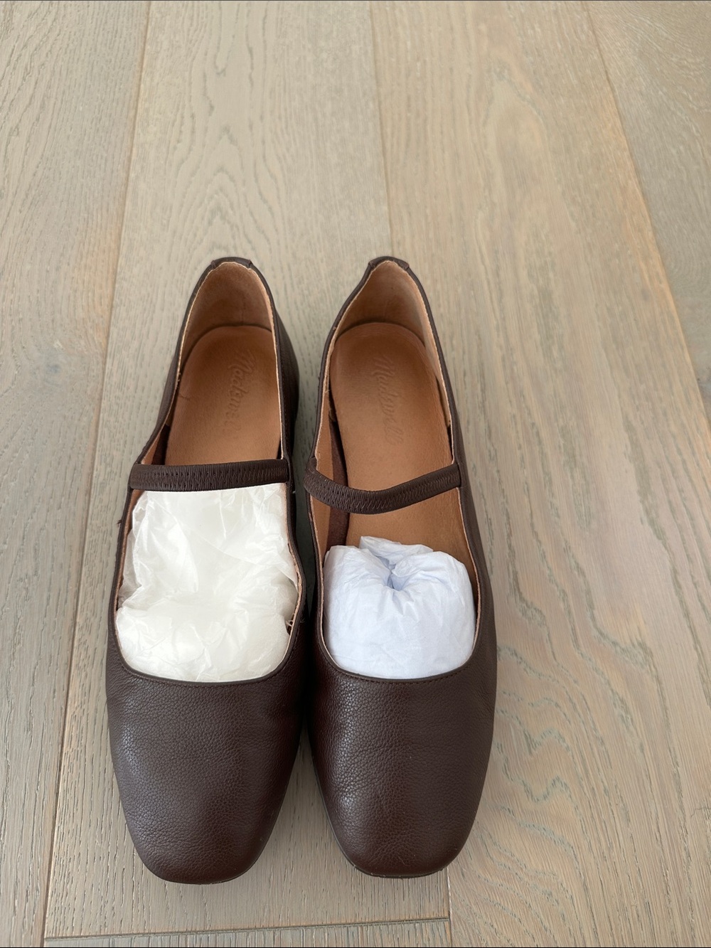 Madewell The Greta Ballet Flat in Leather Chocolate Raisin Size 7